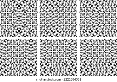 Set of 6 seamless patterns in Geometrical style.Vector collection of vintage backgrounds.Set of seamless geometric pattern in line style.Vector illustration for minimalistic design.Abstract background