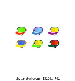 Set of 6 shields logo templates