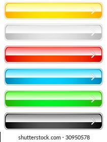 Set of 6 shiny buttons with arrows