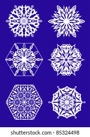 set of 6 smart snowflakes