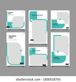 Set 6 of Social Media Network Stories and Post Sale Banner Background, Mobile App, Poster, Smartphone Template Story. editable template eps 10 vector