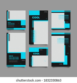 Set 6 of Social Media Network Stories and Post Sale Banner Background, Mobile App, Poster, Smartphone Template Story. editable template eps 10 vector