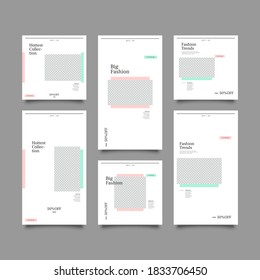 Set 6 of Social Media Network Stories and Post Sale Banner Background, Mobile App, Poster, Smartphone Template Story. editable template eps 10 vector