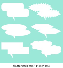 set 6  speech bubble style on pastel blue background