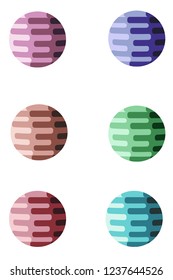 Set of 6 sphere design. Space design. Vector illustration. 
