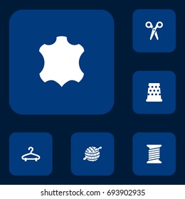 Set Of 6 Stitch Icons Set.Collection Of Rack, Knitting, Seamstress And Other Elements.