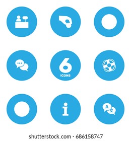 Set Of 6 Support Icons Set.Collection Of Safe Ring, Reception, Translate And Other Elements.