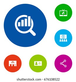 Set Of 6 Trade Icons Set.Collection Of Ads, Share, Market And Other Elements.