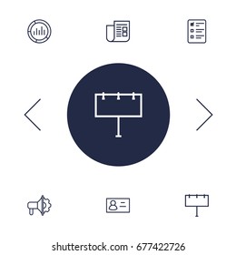 Set Of 6 Trade Outline Icons Set.Collection Of Newspaper, Business Card, Market And Other Elements.