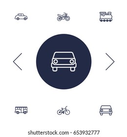 Set Of 6 Traffic Outline Icons Set.Collection Of Bus, Front View, Bike And Other Elements.