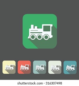 Set of 6 train flat icons on different backgrounds