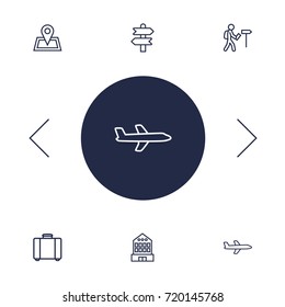 Set Of 6 Travel Outline Icons Set.Collection Of Building, Direction, Pin And Other Elements.
