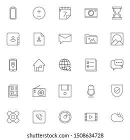 Set 6 of UI and UX icon in modern thin line style. High quality outline interface symbols for website design and mobile apps. Simple user interface linear sign isolated on white background.
