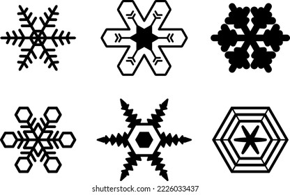 Conjunto de 6 copos de nieve diversos