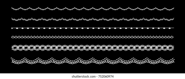 Set of 6 vector decorative embroidery patterns