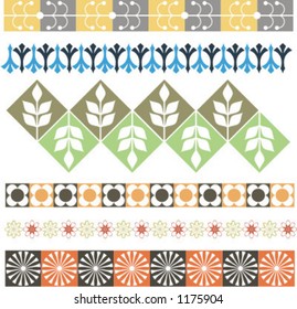 A set of 6 vector floral ornamental borders.