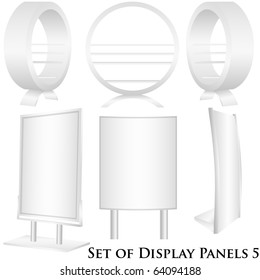 Set of 6 white display vectors