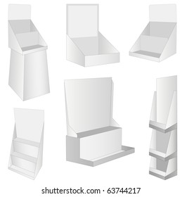 set of 6 white new display. vector illustration