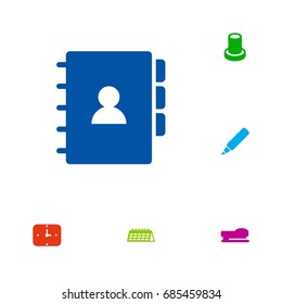 Set Of 6 Workspace Icons Set.Collection Of Sew, Label, Book And Other Elements.