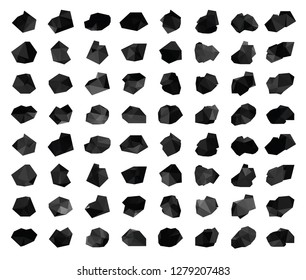 Set of 64 vector black coals
