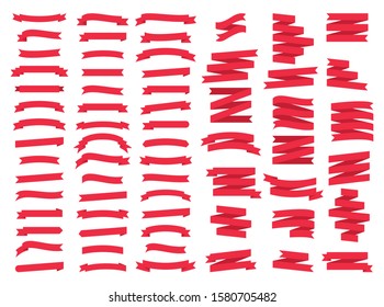 Set of 65 ribbons. Star mark. Vintage. A simple collection of ribbons. Vector graphics