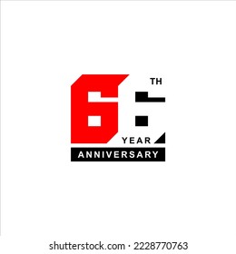 Conjunto de diseño del logo del 66º aniversario, plantilla de diseño del logo de sesenta y seis años de celebración del aniversario 