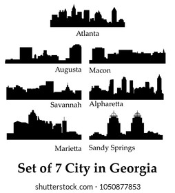 Set of 7 City in Georgia ( Atlanta, Savannah, Augusta, Macon, Alpharetta Sandy Springs, Marietta )