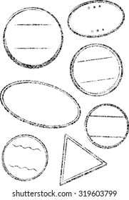 Set of 7 grunge vector templates for rubber stamps