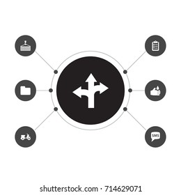 Set Of 7 Logistic Icons Set.Collection Of Message, Clipboard, Guidepost And Other Elements.