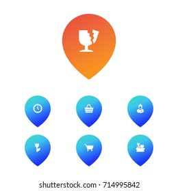 Set Of 7 Logistic Icons Set.Collection Of Shopping, Operator, Clock And Other Elements.