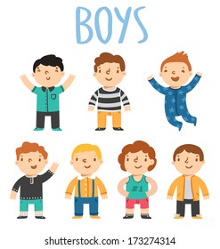 Set of 7 male characters