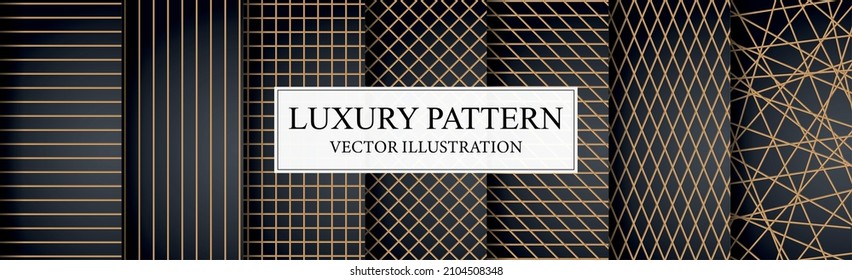 Set of 7 Piece Luxury Pattern Backgrounds - Vector illustration