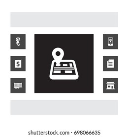 Set Of 7 Systematization Icons Set.Collection Of Document, Dollar, Gps And Other Elements.