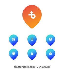 Set Of 7 Systematization Icons Set.Collection Of Position, Signpost, Weight And Other Elements.