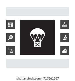 Set Of 7 Systematization Icons Set.Collection Of Client, Delivery, Crane And Other Elements.