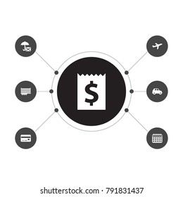 Set Of 7 Systematization Icons Set.Collection Of Insurance, Automobile, Date And Other Elements.