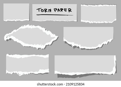 7 zerrissenes graues Papier setzen
