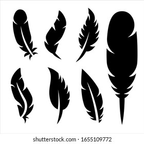 set of 7 vector feathers