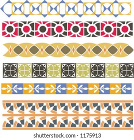 A set of 7 vector floral ornamental borders.