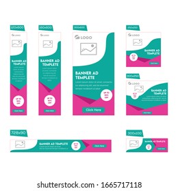 Set of  7 web banner ad template all standard size