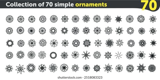 Set of 70 free easy style ornaments