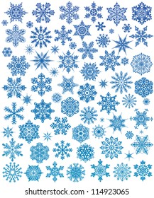 Set of 72 snowflakes