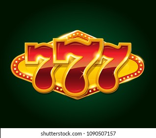 Set Of 777 Gold Casino Jackpot Sign