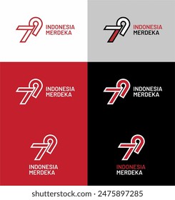 Set of 79th Indonesia Independence Day Main Logo Vector. Logo Hari Kemerdekaan Indonesia ke 79 2024. Dirgahayu Republik Indonesia Banner. 