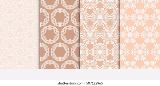 set of 8 abstract of geometry pattern. vector illustration. for wallpaper design, seamless texture, Ethnic ornament.