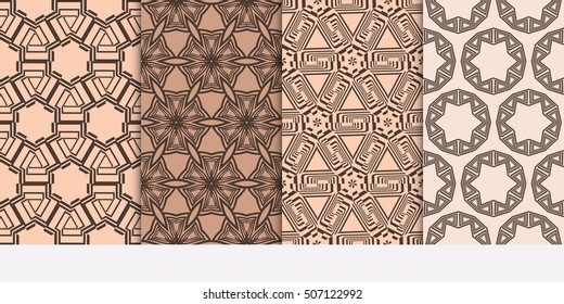set of 8 abstract of geometry pattern. vector illustration. for wallpaper design, seamless texture, Ethnic ornament.