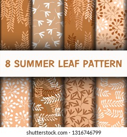 Set 8 Beautiful leaves pattern