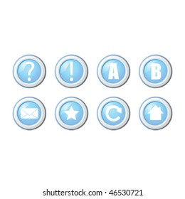 Set of 8 blue web icons