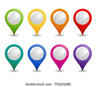 set of 8 bright map pointers