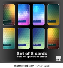 Set of 8 cards. Flow of spectrum effects.